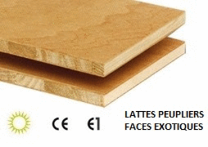 LATTE PEUPLIER FACES FR 30MM 250 X 122
